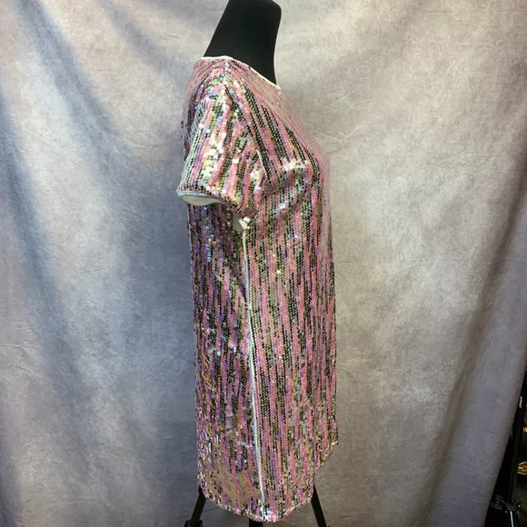 Just Quella Sequined Mesh T-Shirt Dress - Picture 4 of 10